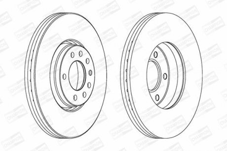 OPEL Диск тормозной передн.Astra G,H,Meriva,Zafira CHAMPION 562240CH (фото 1)