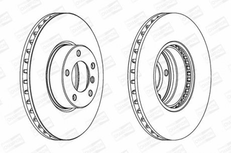 Диск тормозной передний BMW 5 (E39) 95-03, 5 Touring (E39) 96-04 CH CHAMPION 562384CH-1 (фото 1)