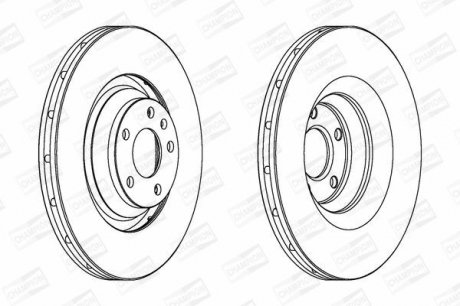 Диск тормозной передний AUDI A6 Allroad C6 (4FH) 06-11, A6 C6 (4F2) 04-11 (56250 CHAMPION 562506CH-1