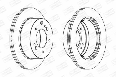 KIA Тормозной диск задн. (315mm) Sorento 02- CHAMPION 562895CH-1