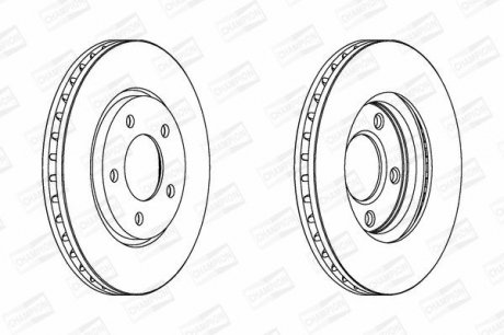 CHRYSLER Диск тормозной передн.&quot;15&quot; 281*28 Voyager IV,Dodge Caravan 00- CHAMPION 563030CH