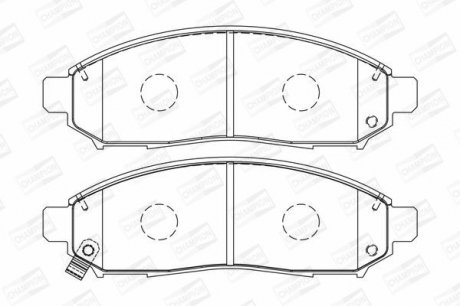 Колодки тормозные дисковые передние NISSAN LEAF (ZE0) 10-, NP300 NAVARA (D40) 04 CHAMPION 573431CH (фото 1)