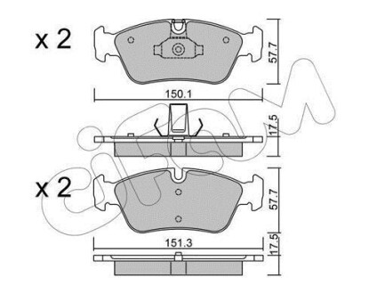 BMW Колодки тормозные передние E36,46 316-325 98- CIFAM 822-260-0 (фото 1)