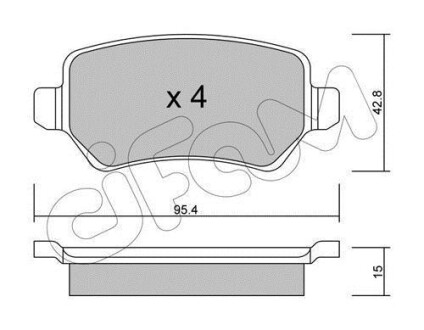 Колодки дискового тормоза CIFAM 822-542-1 (фото 1)
