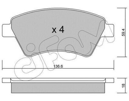 Колодки дискового тормоза CIFAM 822-544-0 (фото 1)