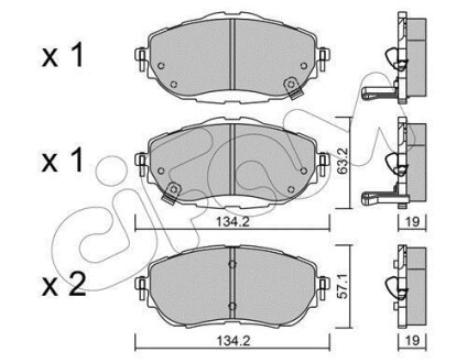 TOYOTA Тормозн.колодки передн.Auris 12- CIFAM 822-998-0 (фото 1)