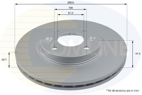 - Диск гальмівний вентильований з покриттям Comline ADC1507V (фото 1)