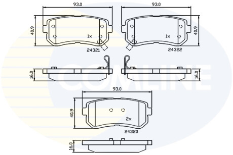 - Гальмівні колодки до дисків Comline CBP32016 (фото 1)