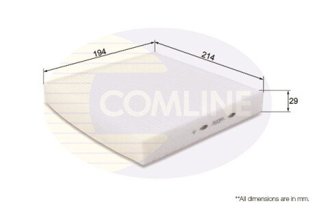 - Фільтр салону (аналогWP9290/LA395) Comline EKF185 (фото 1)