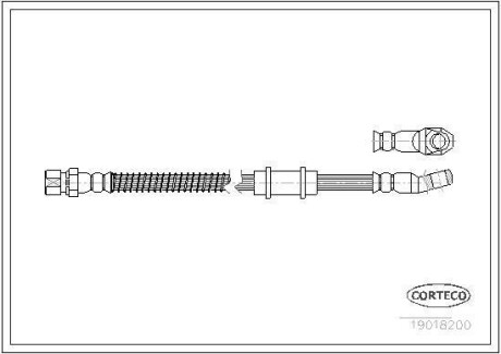 Шланг тормозной ВАЗ 2121 передний (L=471 мм) CORTECO 19018200 (фото 1)
