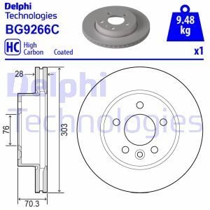 Гальмівний диск Delphi BG9266C