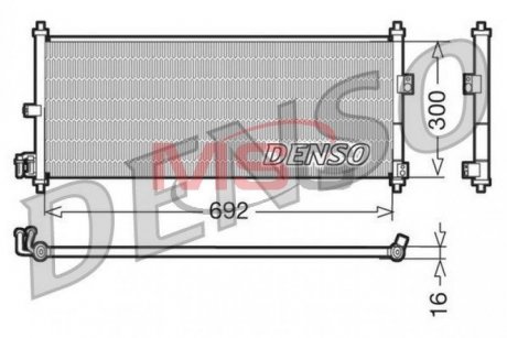 Радіатор кондиціонера NISSAN ALMERA II (N16) 00-06, ALMERA II Hatchback (N16) 00-06, PRIMERA (P12) 0 DENSO DCN46011