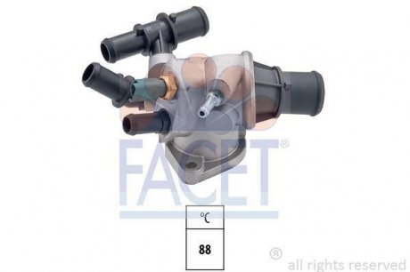 Термостат Fiat Doblo 1.9 JTD/D 01- (88C) c прокладкой FACET 7.8585 (фото 1)