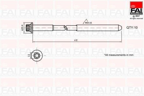 ROVER Болты головки блока 200/25/400/45 Fischer Automotive One (FA1) B292 (фото 1)