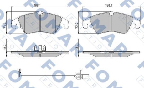 Колодки гальмівні дискові FOMAR FO 962281 (фото 1)