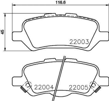 Тормозные колодки зад. Venza 08-16 HELLA 8DB 355 023-051 (фото 1)