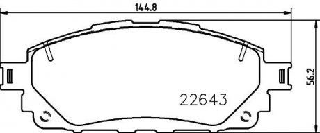 TOYOTA Гальмівні колодки HILUX VIII 2.4 D 4WD 15- HELLA 8DB 355 032-961