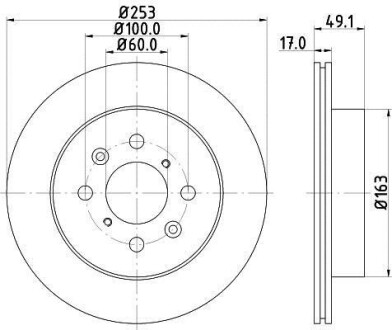 PRO OPEL Гальмівний диск передн. AGILA (A) 00-, SUBARU, SUZUKI HELLA 8DD 355 111-591