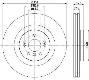 Тормозной диск перед W164/W251 05- (PRO) HELLA 8DD355113-191 (фото 1)