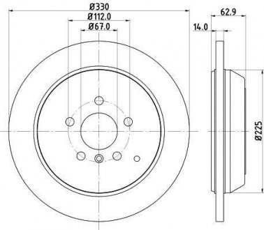 PRO DB Гальмівний диск заднії W164, W251 HELLA 8DD 355 113-211