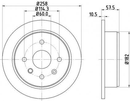 Гальмівний диск зад. Nubira/Lacetti 03- 1.4-2.0 HELLA 8DD355114-161 (фото 1)