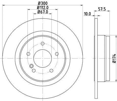 DB Диск тормозной задн.W204 HELLA 8DD 355 114-211