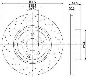 Тормозной диск перед.W221/C216 05-13 HELLA 8DD355115-011 (фото 1)