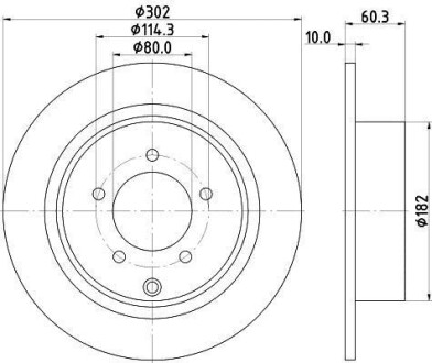 MITSUBISHI Тормозной диск задн.ASX,Outlander II 1.6/2.4 07- HELLA 8DD 355 115-491