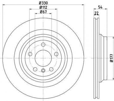 Тормозной диск зад. W166 12-18 (PRO) HELLA 8DD 355 122-561 (фото 1)