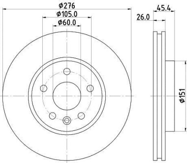 OPEL диск гальм. передн. Astra K HELLA 8DD 355 122-841