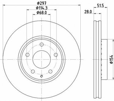 MAZDA Тормозной диск передн.Mazda 6 12-,CX-5 11- HELLA 8DD 355 126-981