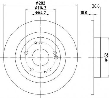 PRO HONDA Гальмівний диск задн. CIVIC X 1.5 VTEC (FK7) 17- HELLA 8DD 355 131-901