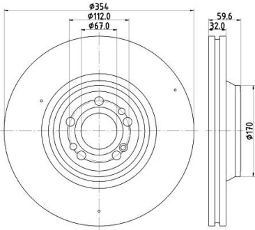 PRO HIGH CARBON DB Гальмівний диск передн. GLE (V167, C167) HELLA 8DD 355 132-221