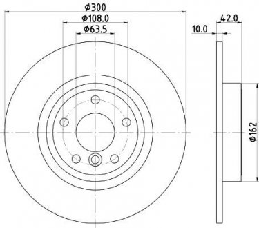 PRO JAGUAR Гальмівний диск задн. XE 2.0 15-, XF II 2.0 15-, XF SPORTBRAKE 2.0 D 17- HELLA 8DD 355 132-391