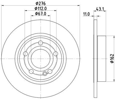 PRO DB Гальмівний диск задн. W177 18- HELLA 8DD 355 133-061