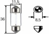 HELLA C5W 12V 5W Лампа розжарювання (блістер 2 шт) STANDARD 8GM 002 092-123