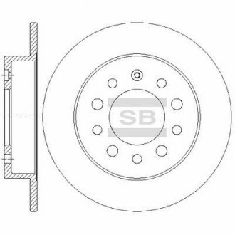 Тормозной диск задний Hi-Q SD1083 (фото 1)