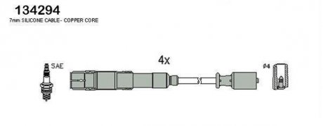 DB Комплект высоковольтных проводов W169,245 04- HITACHI (Huco) 134294 (фото 1)