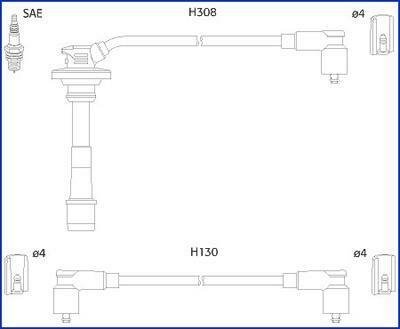 Комплект кабелів високовольтних HITACHI (Huco) 134562