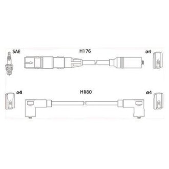 HITACHI VW К-кт высоковольтных проводов Golf III,IV 1.6 94- HITACHI (Huco) 134766