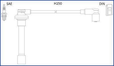 Провода высокого напряжения 4 шт. HONDA Civic 1,3-1,6 91-01, Accord 1,8-2,2 90-98 ROVER HITACHI (Huco) 134520 (фото 1)