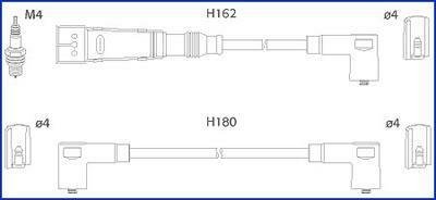 HITACHI VW К-кт высоковольтных проводов 80,100,Passat 2.0/2.2 HITACHI (Huco) 134715