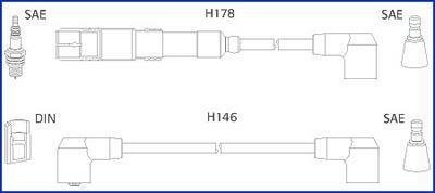 DB Провод зажигания W124 260 300 M103 HITACHI (Huco) 134756 (фото 1)
