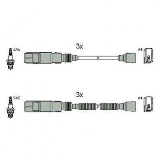 Комплект кабелів високовольтних HITACHI (Huco) 134952