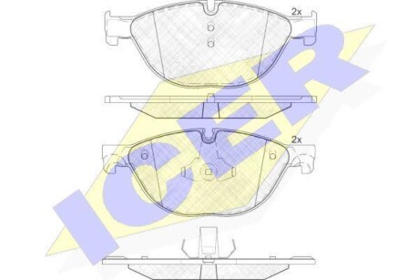 Комплект гальмівних колодок (дискових) ICER 181961 (фото 1)