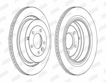 LANDROVER Диск гальмівний задн.Discovery IV,Range Rover III,Sport 05- Jurid 562657JC-1
