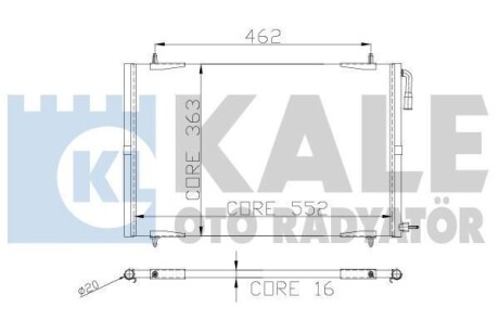 PEUGEOT Радиатор кондиционера 552X363X16 206 KALE 248100