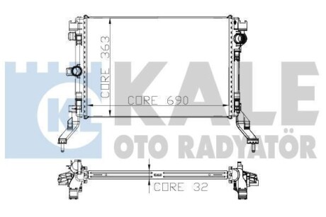 RENAULT Радиатор охлаждения Laguna III,Latitude 2.0 16V/2.0dCi 07- KALE 273800 (фото 1)