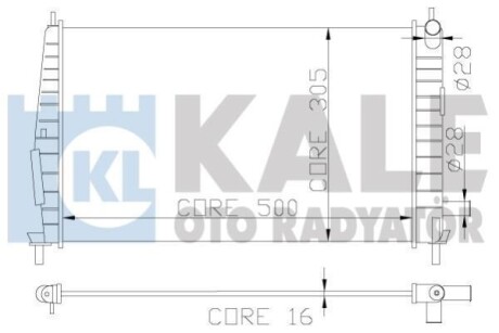 MAZDA Радиатор охлаждения 121,Ford Fiesta IV 1.3 95- KALE 341920