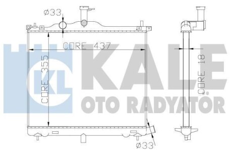 HYUNDAI Радиатор охлаждения i10 1.0/1.2 08- KALE 341975